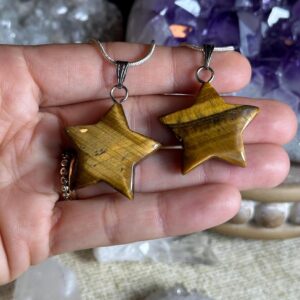 Tiger's Eye Star Necklace: Crystal Gemstone Tiger's Eye Star Necklace: Crystal Gemstone