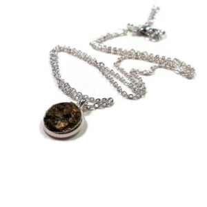 Yellow Tiger Eye Silver Plated 18" Crushed Stone Necklace Brown Golden Yellow Tiger Eye Silver Plated 18" Crushed Stone Necklace Brown Golden