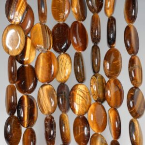14x10mm Yellow Tiger Eye Gemstone Oval Loose Beads 15.5 Inch Full Strand (90182346-a119)