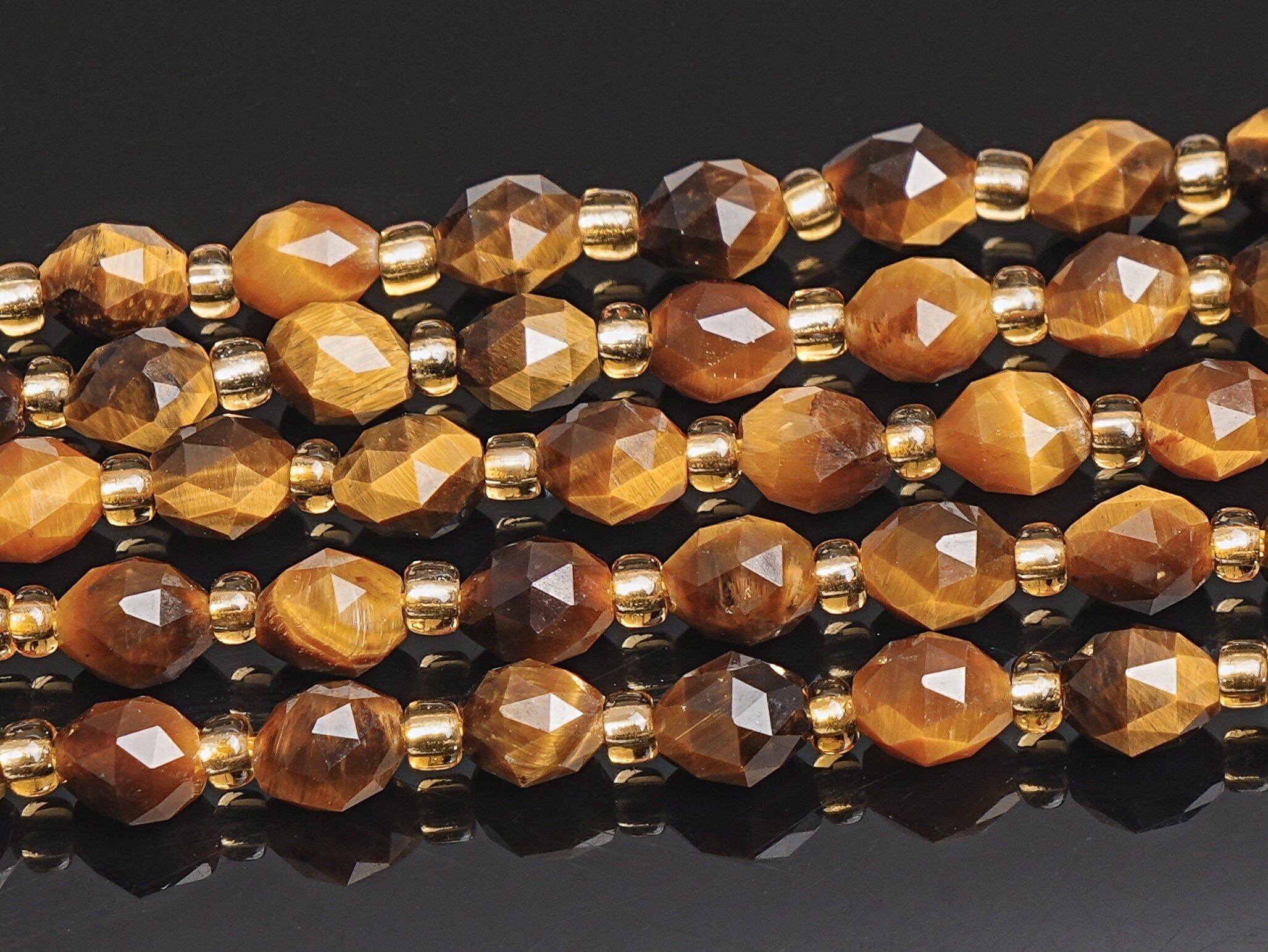 6mm Gold Tiger Eye Beads Grade Aa Gemstone Drum Barrel Rice Bead Loose Beads 15"/7.5" Bulk Lot Options