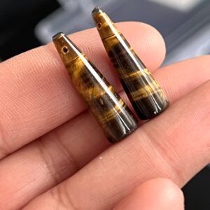 Tiger Eye Drops Smooth Polished Matching Pair