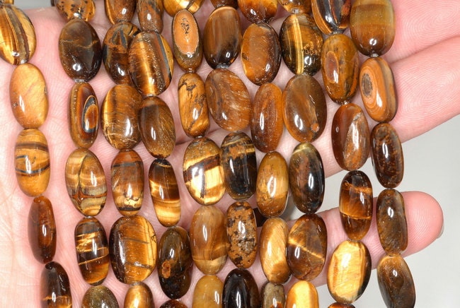 Tiger Eye Gemstone Oval 14x10mm Loose Beads 7 Inch Half Strand (90143784-b69)