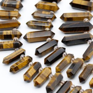 Natural Tiger Eyes Stone Tower Beads,double Obelisk Tiger Eyes Stone Beads,good Quality Tiger Eyes Stone,top Drilled Crystals Gemstone Beads