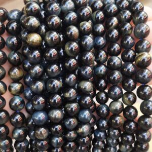 Natural Aaaa Blue Tiger's Eye Beads,4mm 6mm 8mm 10mm 12mm 14mm Tiger Eye Beads Wholesale Supply,one Strand 15"