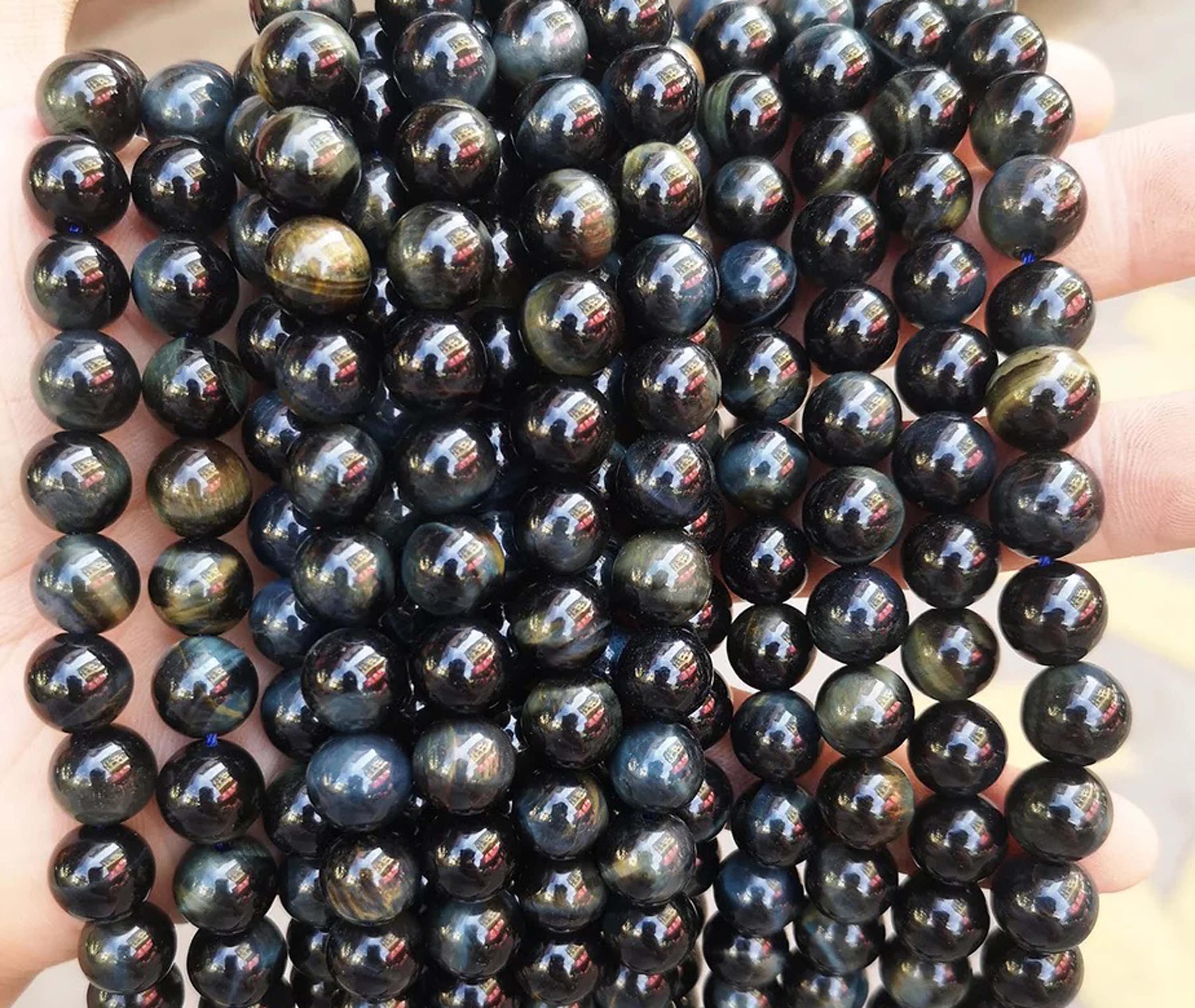 Natural Aaaa Blue Tiger's Eye Beads,4mm 6mm 8mm 10mm 12mm 14mm Tiger Eye Beads Wholesale Supply,one Strand 15"
