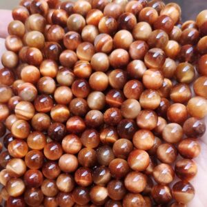 Natural Aaaa Orange Tiger's Eye Beads,4mm 6mm 8mm 10mm 12mm 14mm Tiger Eye Beads Wholesale Supply,one Strand 15"