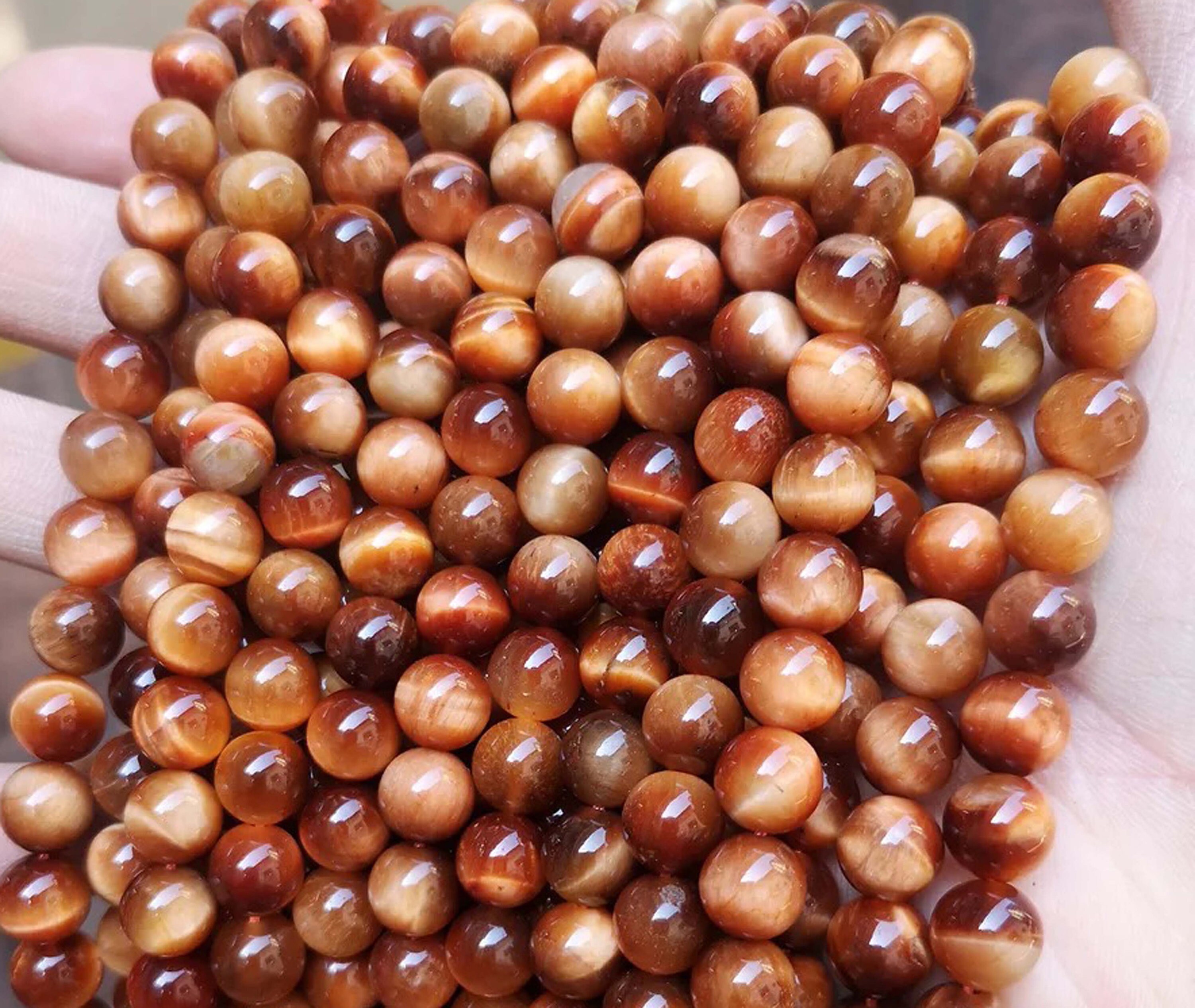 Natural Aaaa Orange Tiger's Eye Beads,4mm 6mm 8mm 10mm 12mm 14mm Tiger Eye Beads Wholesale Supply,one Strand 15"