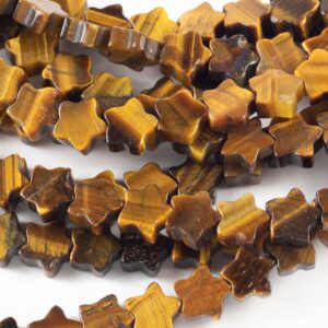 Tiger Eye Star Beads 10mm 7'' Strand
