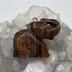 Carved Tiger's Eye 925 Sterling Silver Pendant, Handmade