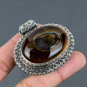 Marra Mamba Tiger Eye Pendant: Handmade 925 Sterling Silver Vintage Jewelry
