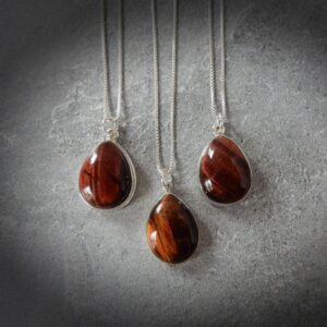 Tiger Eye Necklace Sterling Silver • Blue Tiger Eye Point Pendant • Sterling Gemstone Point • Healing Crystal Necklace • Layering Necklace