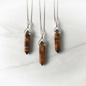 Tiger Eye Necklace, Tigers Eye Point Pendant, Sterling Gemstone Point, Healing Crystal Necklace, Layering Necklace, Gemstone Appeal, GSA Tiger Eye Necklace, Tigers Eye Point Pendant, Sterling Gemstone Point, Healing Crystal Necklace, Layering Necklace, Gemstone Appeal, GSA
