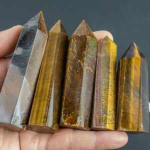 1 Pc Natural Tiger Eye Tigerye Obelisk Tower Point wand healing crystal