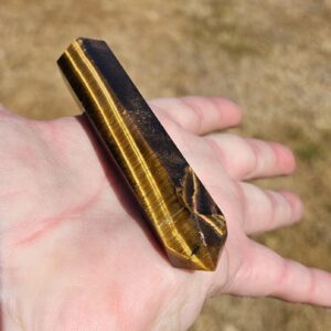 Tiger Eye ~ 3.75" x 0.6 x .65" ~ 2 Oz ~ Crystal Tower Wand