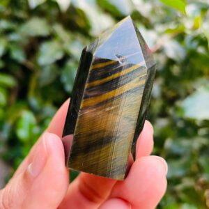 Blue Tiger's Eye Crystal Point (46.6g) Natural Gemstone Tpwer