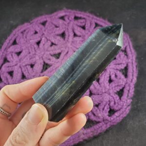 Blue Tiger Eye Polished Point Healing Stones Tower Crystal Self Standing Obelisk Crystal Flash Tigers Eye Blue Gold
