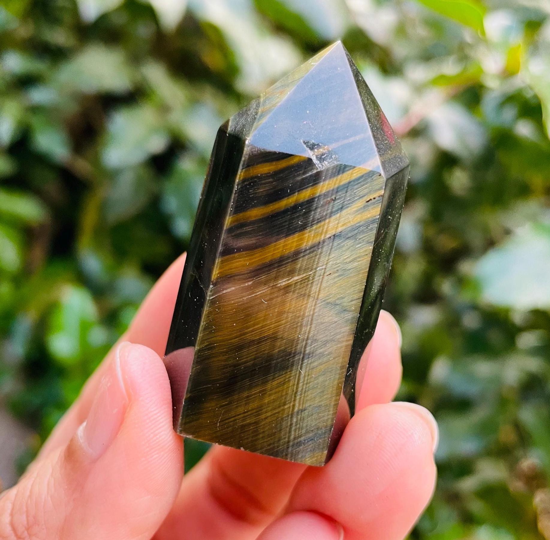Blue Tiger's Eye Crystal Point (46.6g) Natural Gemstone Tpwer
