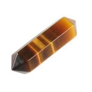 g2878 Golden tiger's eye Gemstone Rock Crystal healing double point chakra hexagonal wand stick 32mm 1.3"