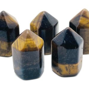 Tiger Eye Obelisk Tower – Gemstone Tower – Tower Crystal – Hand Carved Crystal Point – Healing Crystal – 25mm – TW1077
