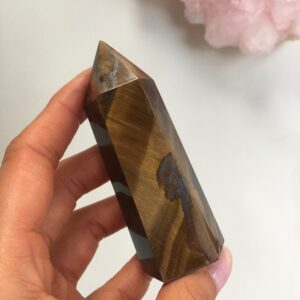 Tiger Eye Point, Crystal Obelisk (7.75cm)
