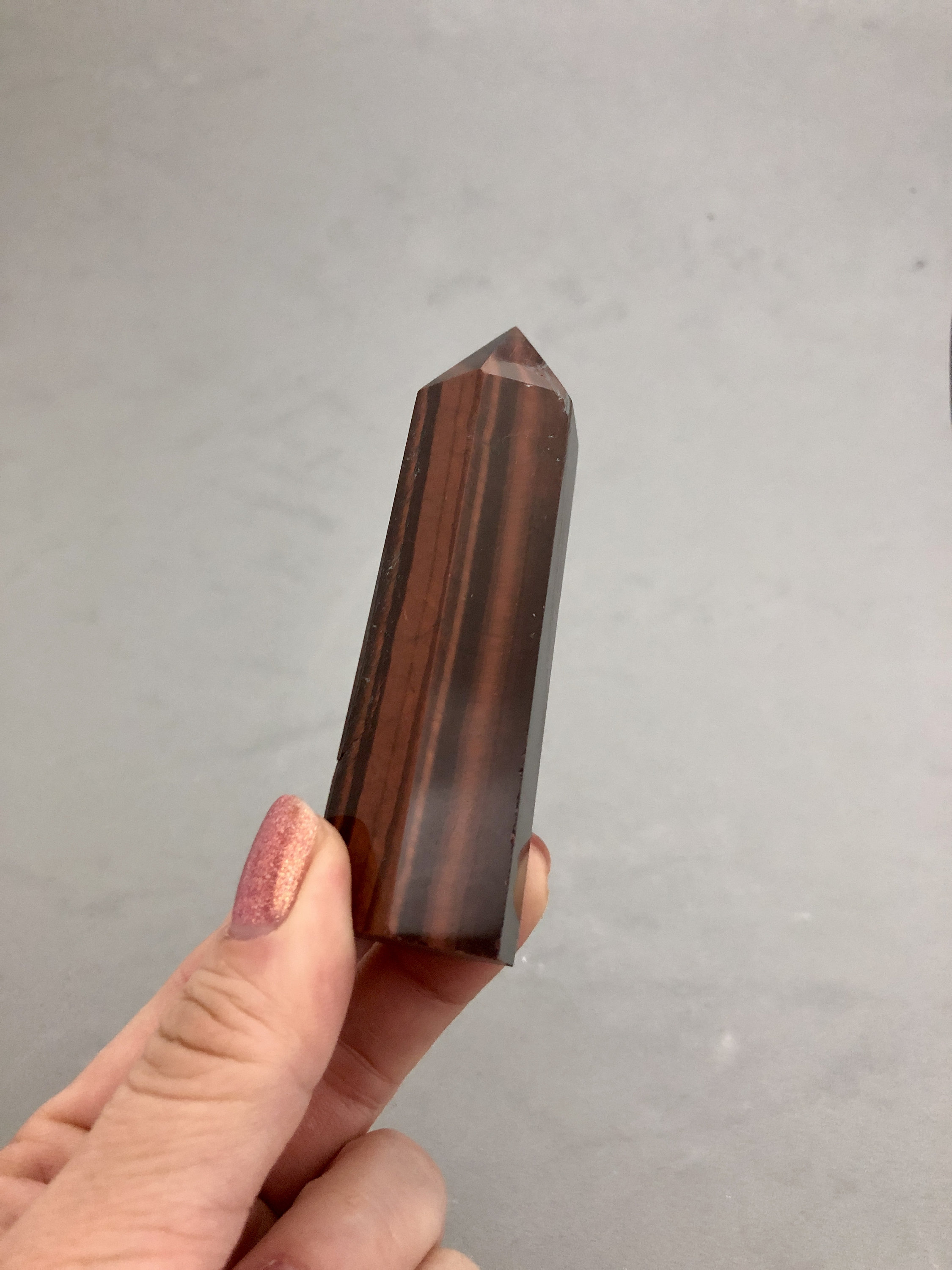 Red Tiger Eye Crystal Point (3 3/8" Tall) Root Chakra Crystal Crystal Magic Self Empowerment Kundalini Rising Prana Metaphysical Crystal