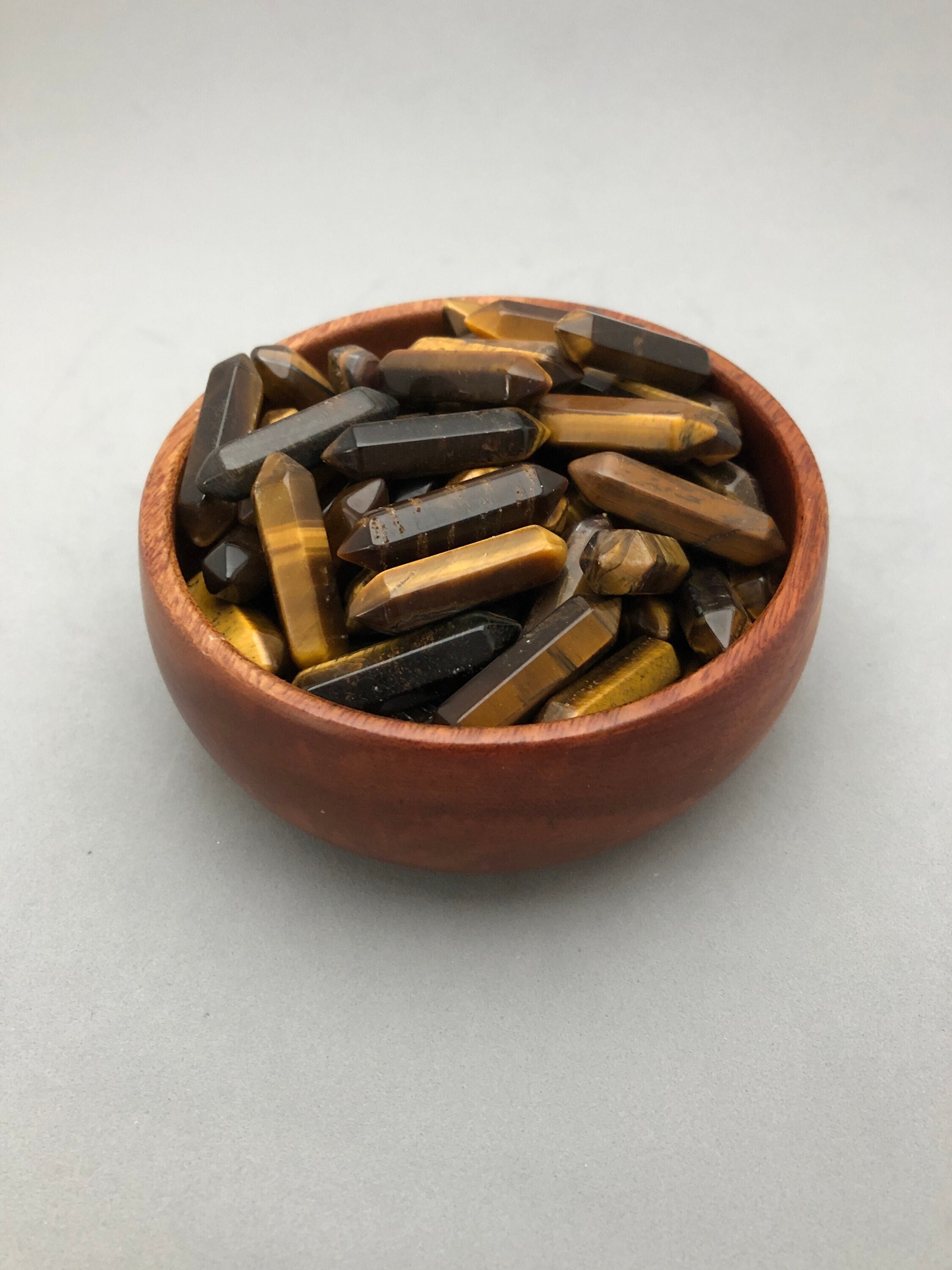Tiger's Eye Double Terminated Small Points Yellow Tiger Eye For Solar Plexus Chakra, Self Confidence, Prosperity, Manifestation, Abundance Tiger's Eye Double Terminated Small Points Yellow Tiger Eye For Solar Plexus Chakra, Self Confidence, Prosperity, Manifestation, Abundance