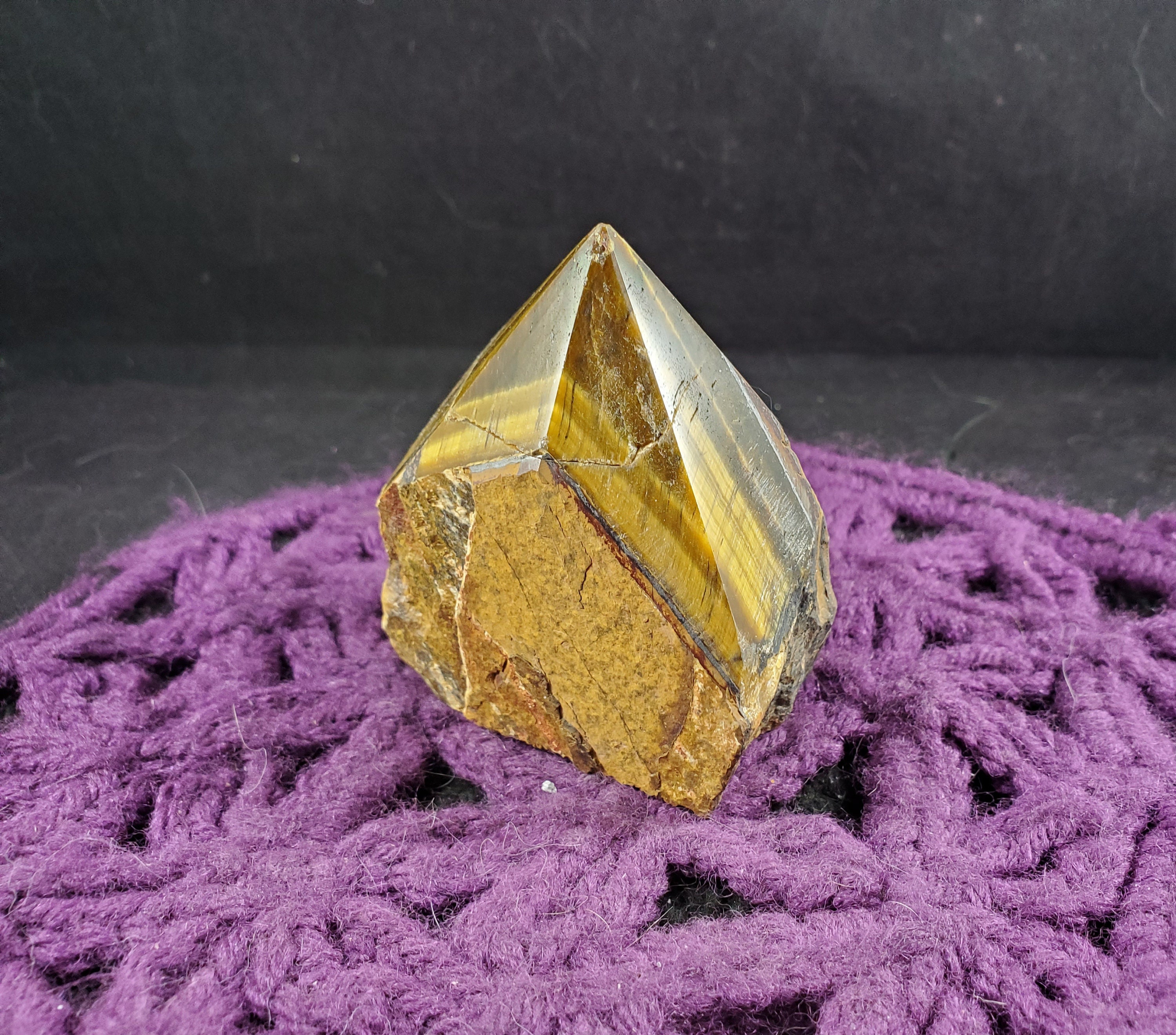 Tiger Eye Top Polished Crystal Point Stones Crystals Natural Gold Tigers Iron Unique Display Self Standing