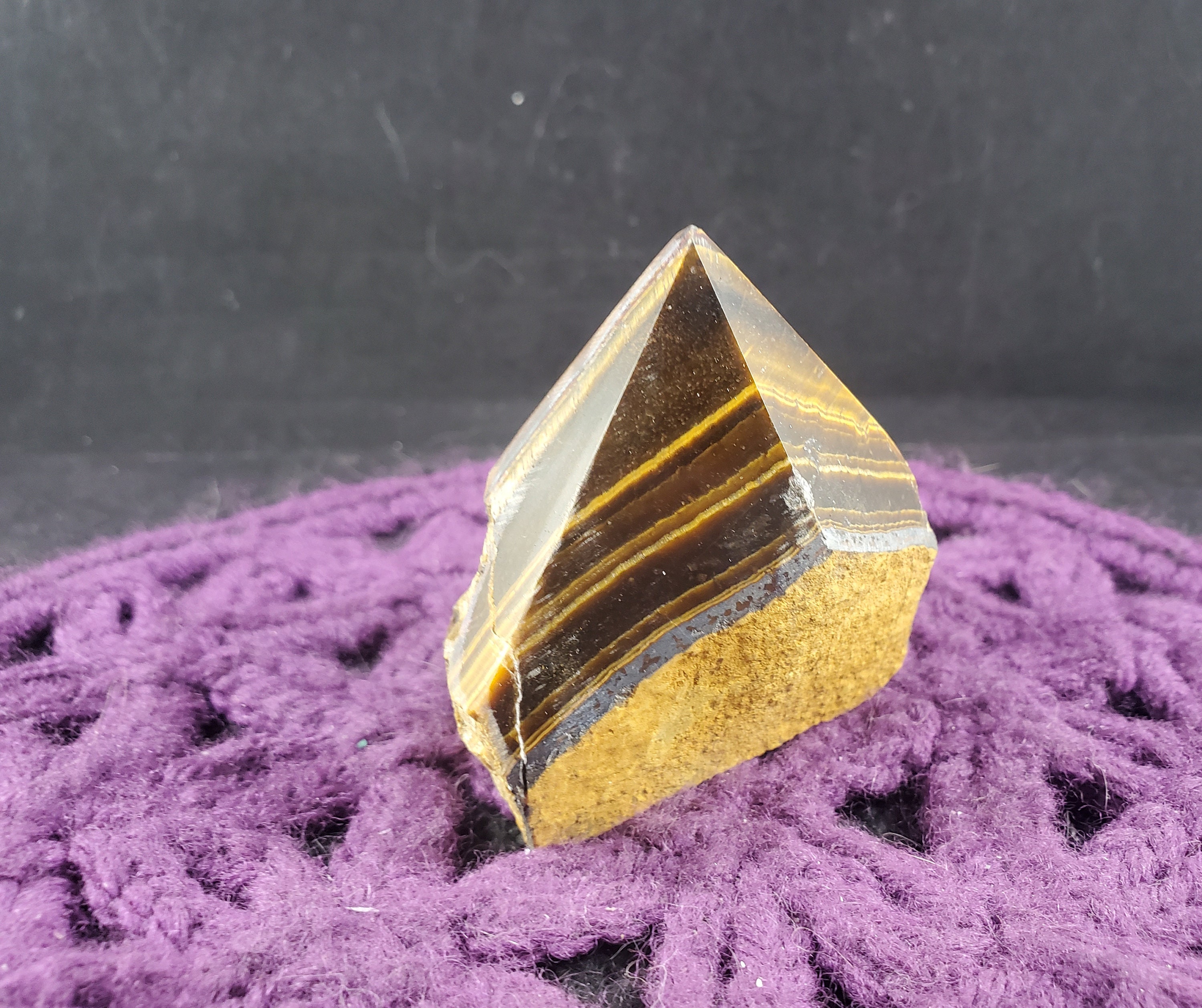 Tiger Eye Top Polished Crystal Point Stones Crystals Natural Gold Tigers Iron Unique Display Self Standing