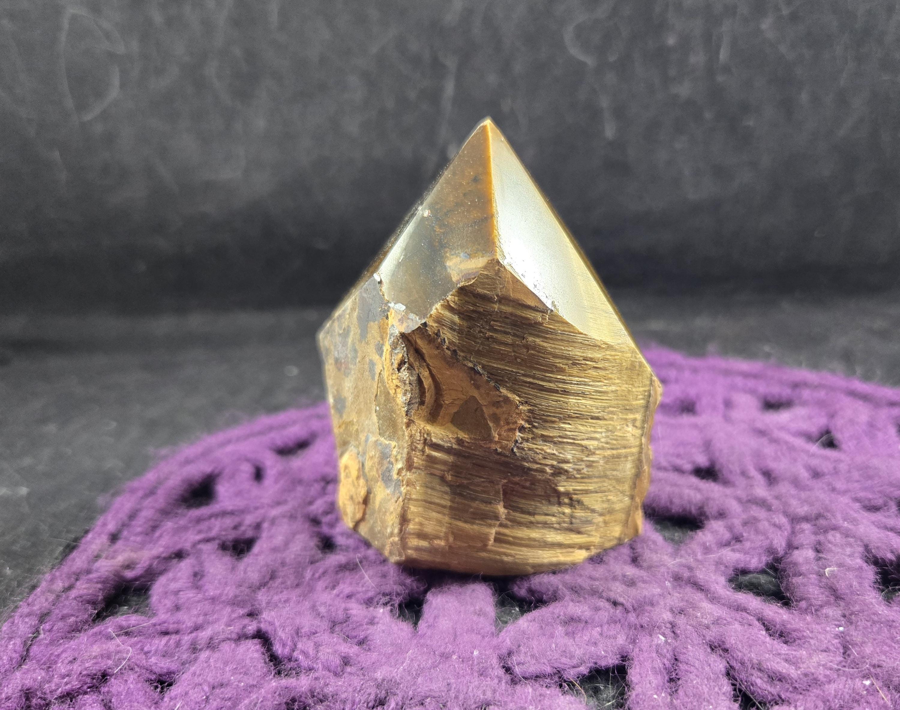 Tiger Eye Top Polished Crystal Point Stones Crystals Natural Gold Tigers Iron Unique Display Self Standing