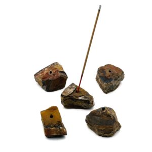 Tiger Eye Crystal Incense Holder -Rough Crystal Stone Incense Stick Holder -Raw Stone Incense Holder - Healing Stone - RS1007