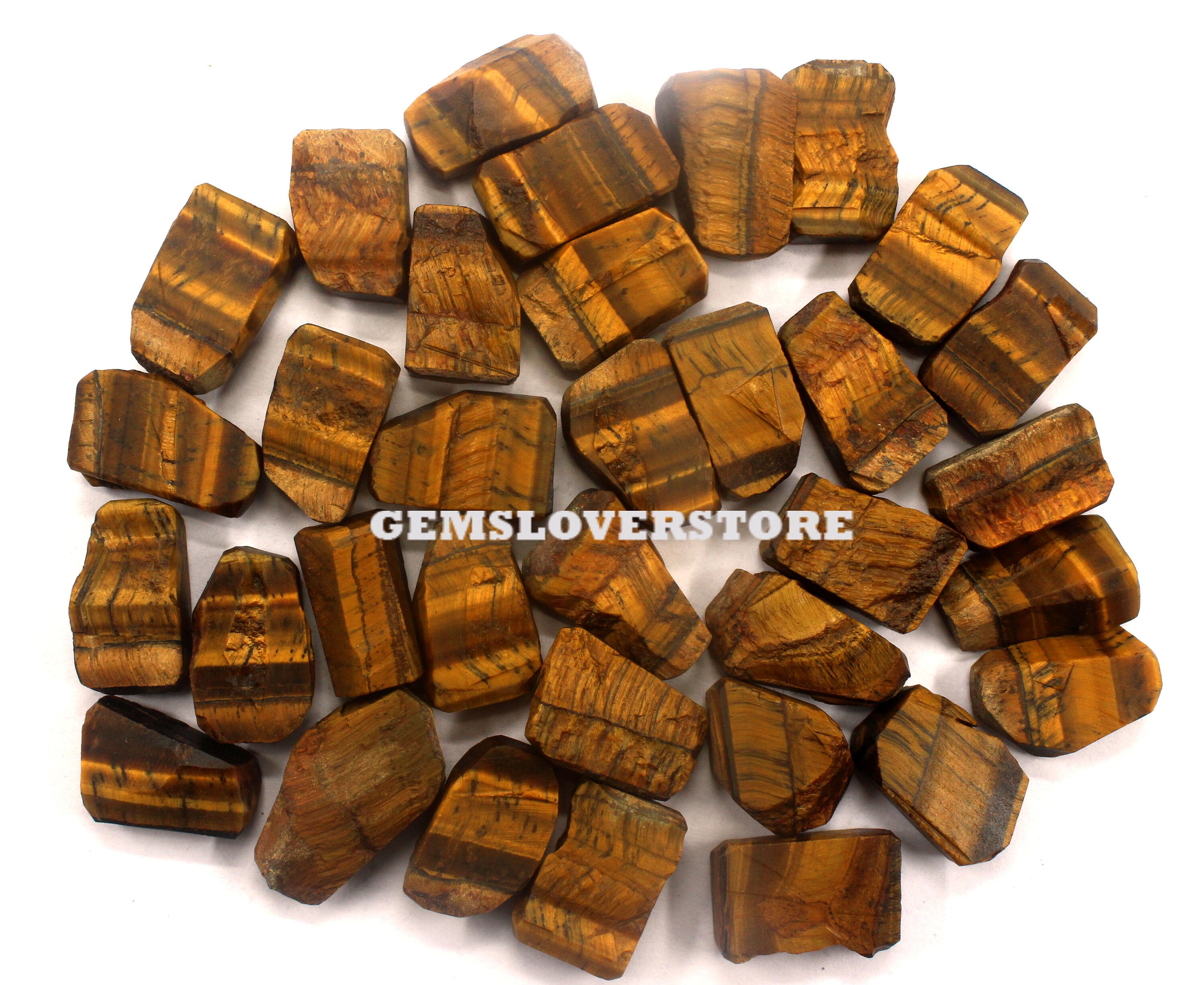 Raw Tiger Eye Gemstone Chunks: 10 Piece Set, Jewelry Making (20-24mm)