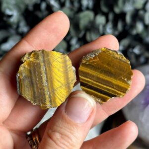 Half Polished Tiger Eye Stone: Rough Gemstone For Strength