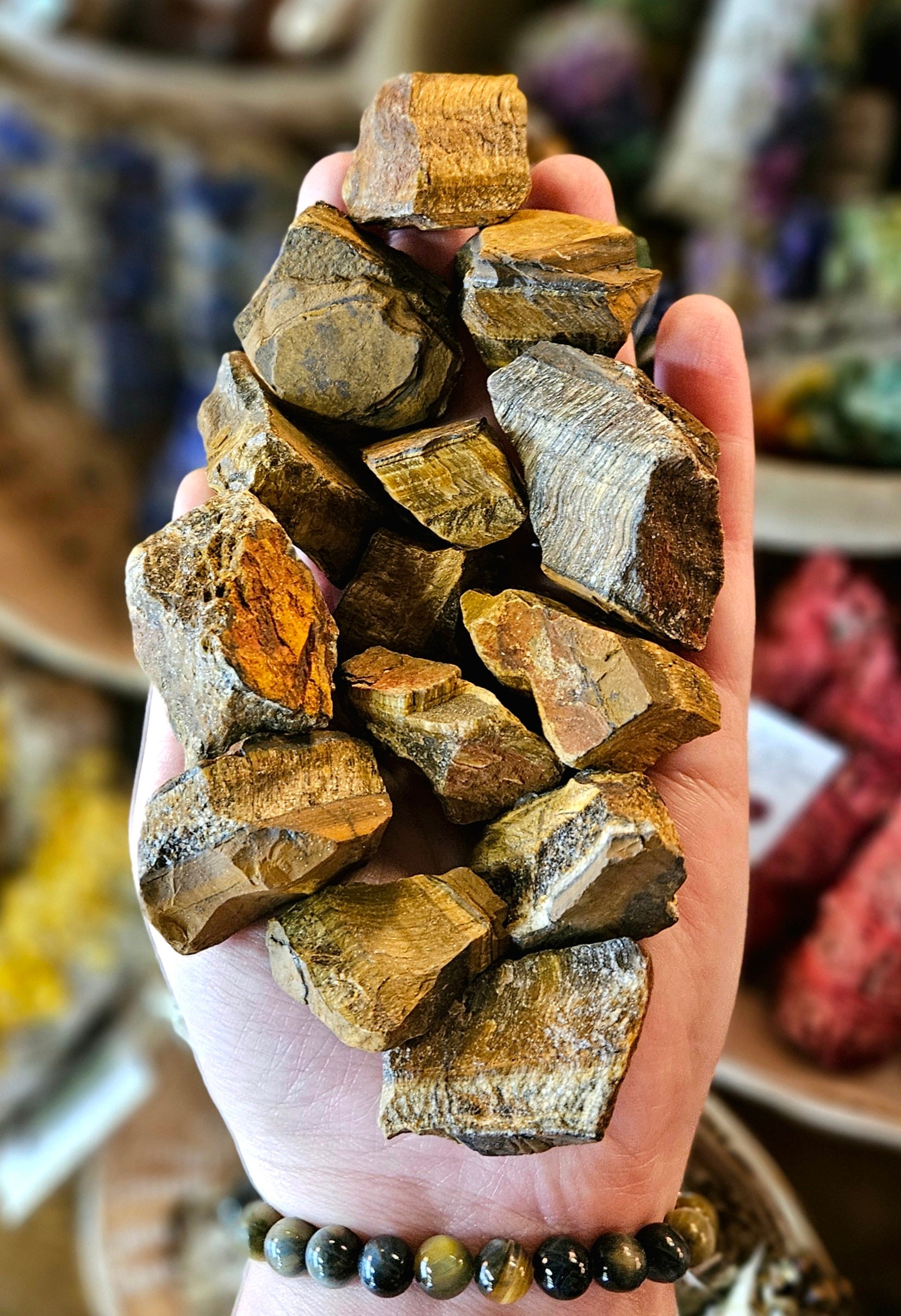 Tigers Eye Rough Stone, One, Gold, Natural, Large Chunk, Rock Hound, Healing Crystals, Feng Shui, Grids, Reiki, Wicca, New Age