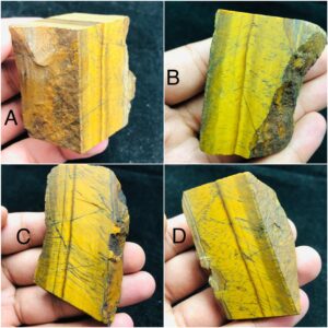 Unpolished Golden Tiger Eye Rough Slice | Natural Raw Slab