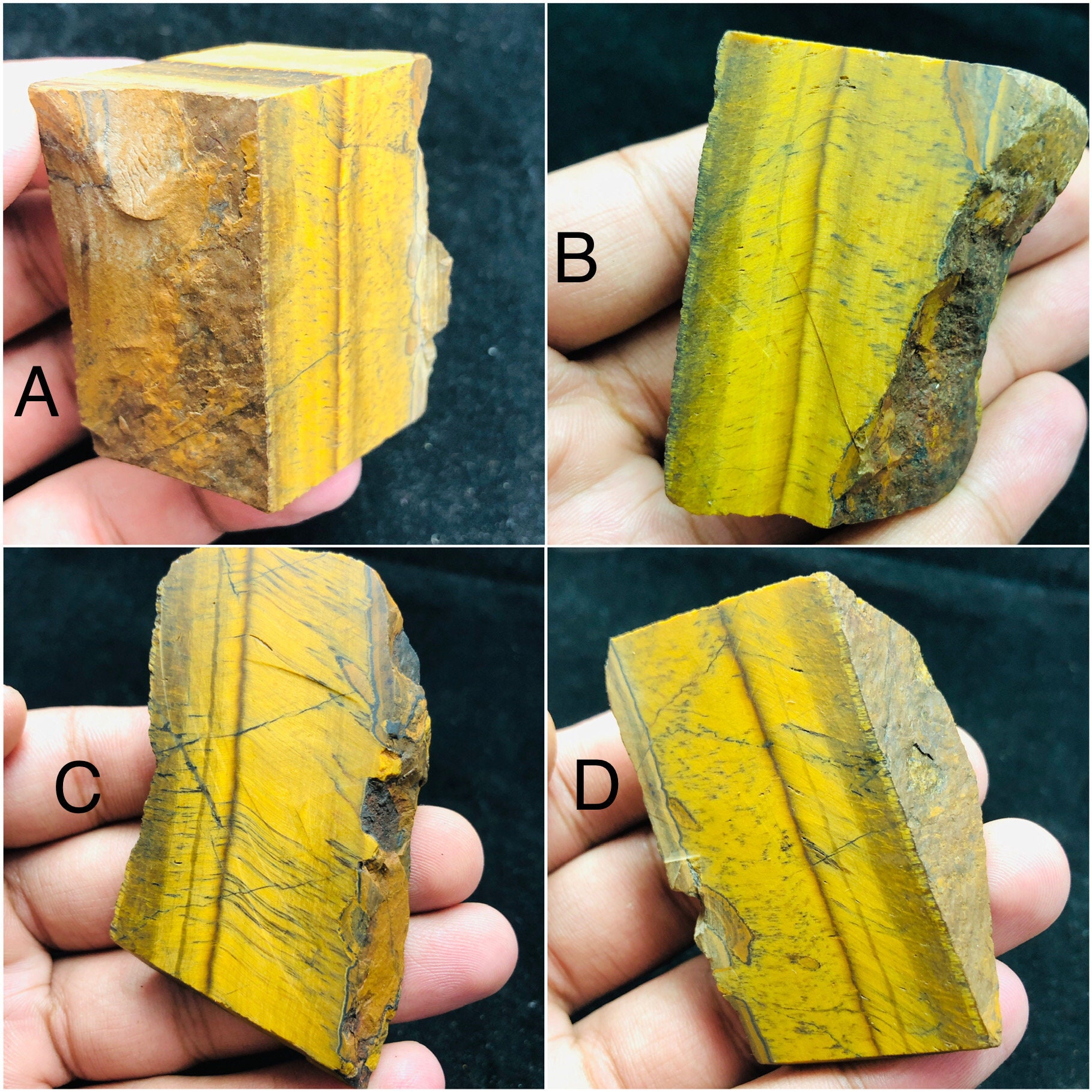 Unpolished Golden Tiger Eye Rough Slice | Natural Raw Slab Unpolished Golden Tiger Eye Rough Slice | Natural Raw Slab