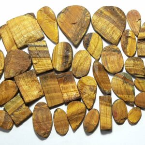 Yellow Tiger Eye Druzy Gemstone: Raw Material For Vintage Jewelry