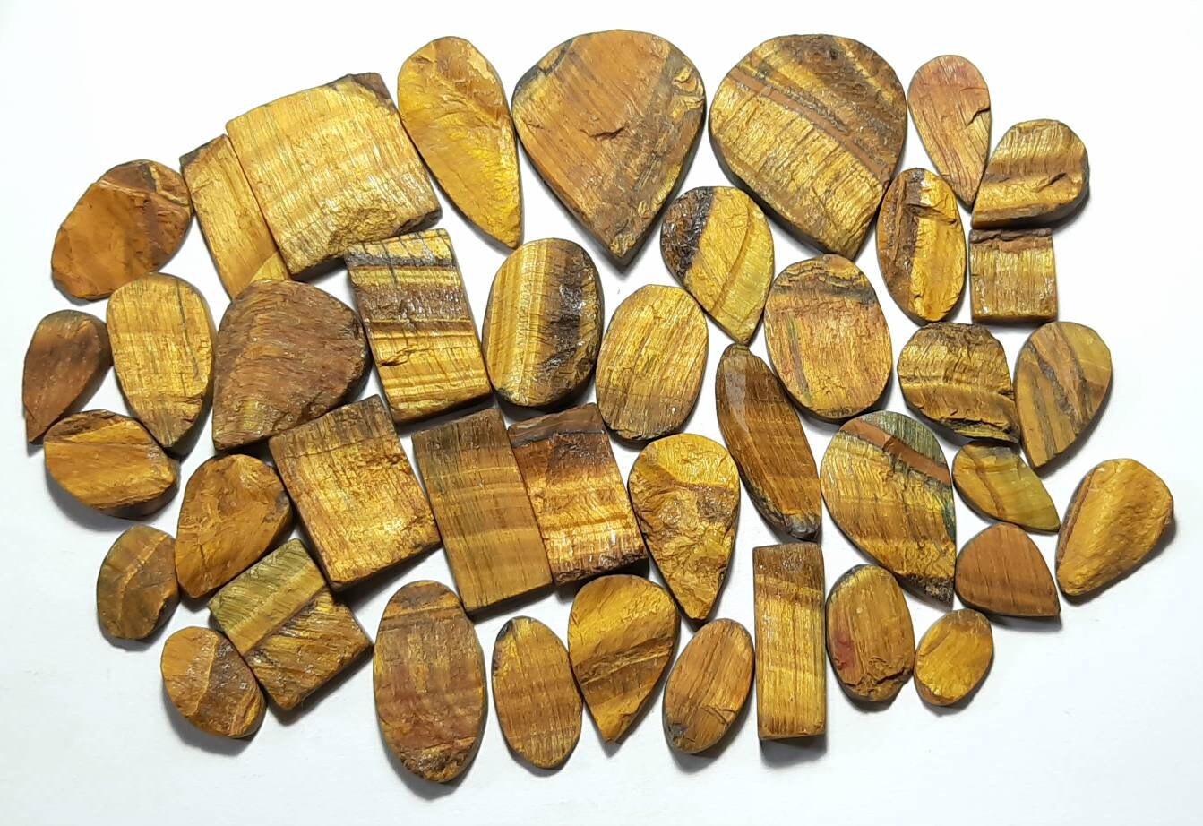 Yellow Tiger Eye Druzy Gemstone: Raw Material For Vintage Jewelry