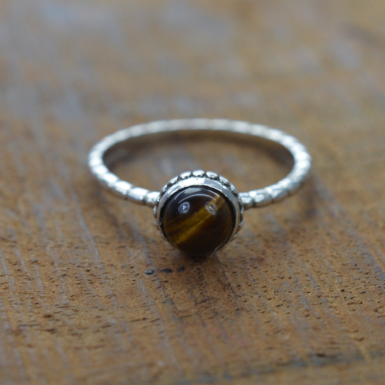 Tiger Eye 925 Sterling Silver Ring Size
