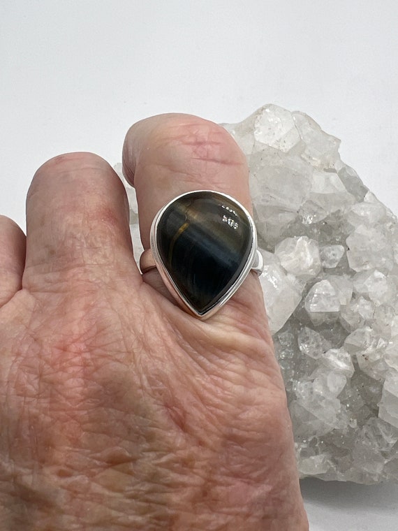 Iron Tigers Eye Ring, Size 9 1/2