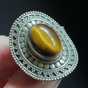 Southwest Tiger's Eye Ring, Handmade With Solid Sterling Silver, Size 6 Usa, Beautiful Perfect Gift!