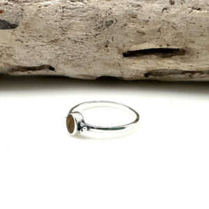 Tiger's Eye Ring, Oval Bead, 925 Sterling Silver