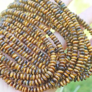 2×4mm 4×6mm 5×8mm Natural Tiger's Eye Rondelle Spacer Loose Beads,diy Handmade Jewelry Making Beaded Accessories,15 Inches One Starand 2×4mm 4×6mm 5×8mm Natural Tiger's Eye Rondelle Spacer Loose Beads,diy Handmade Jewelry Making Beaded Accessories,15 Inches One Starand