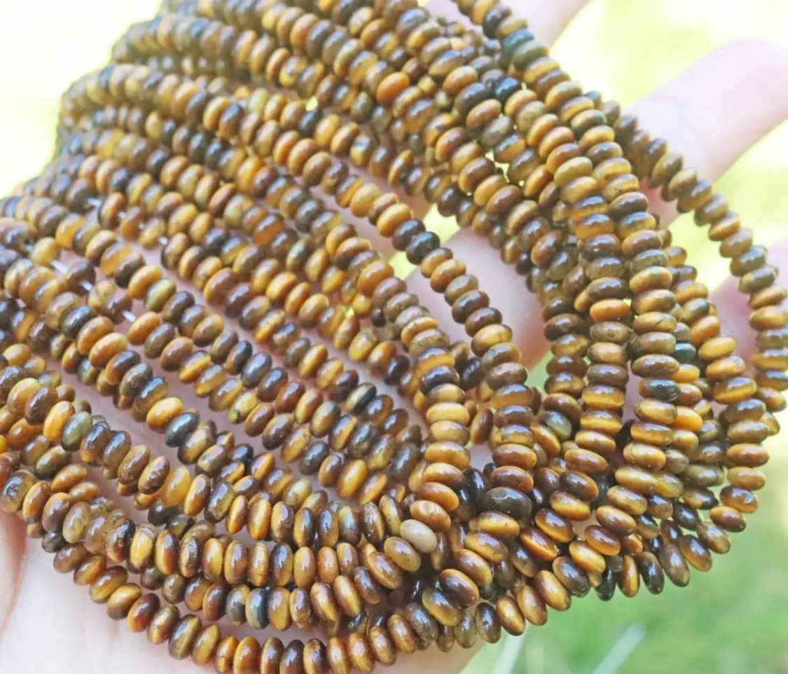 2×4mm 4×6mm 5×8mm Natural Tiger's Eye Rondelle Spacer Loose Beads,diy Handmade Jewelry Making Beaded Accessories,15 Inches One Starand