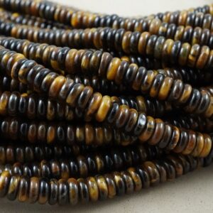 Tiger Eye Beads (Rondelle)(Smooth)(6mmx2mm)(15.5"Strand) Tiger Eye Beads (Rondelle)(Smooth)(6mmx2mm)(15.5"Strand)