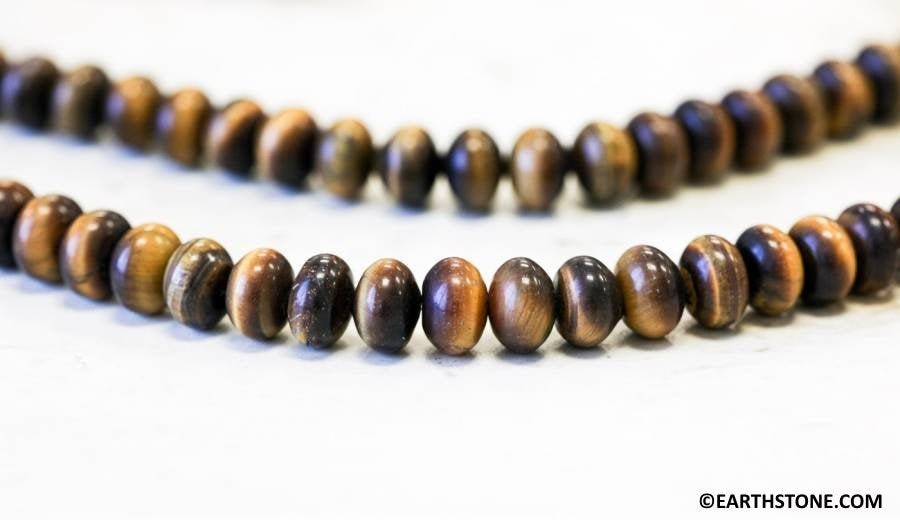 M/ Tiger Eye 10mm Rondelle Beads 15.5" Strand Natural Gemstone For Jewelry Making 210-1100 A-