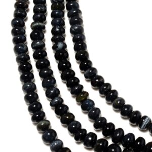 Natural Black Tiger Eye Plain Smooth Rondelle Beads, 6mm To 10mm Black Smooth Tiger's Eye Gemstone Beads, 18 Inch Strand, Gds2210 Natural Black Tiger Eye Plain Smooth Rondelle Beads, 6mm To 10mm Black Smooth Tiger's Eye Gemstone Beads, 18 Inch Strand, Gds2210