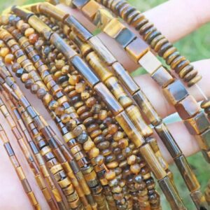Natural Tiger's Eye Rectangle Square Tube Rondelle Loose Spacer Beads,diy Jewelry Making Handmade Beads Accessory,15 Inches One Strand Natural Tiger's Eye Rectangle Square Tube Rondelle Loose Spacer Beads,diy Jewelry Making Handmade Beads Accessory,15 Inches One Strand