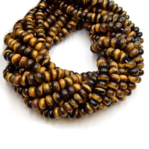 Tiger's Eye Rondelle Beads - 6mm, 8mm Tiger's Eye Rondelle Beads - 6mm, 8mm