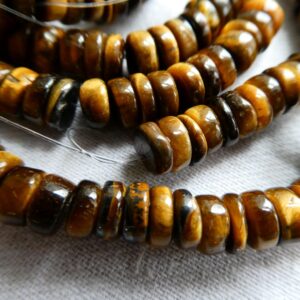 Tiger Eyes Rondelle 6mm Beads- 4in Strand Gemstone -brown Natural Craft Beads -jewelry Making Tiger Eyes Rondelle 6mm Beads- 4in Strand Gemstone -brown Natural Craft Beads -jewelry Making