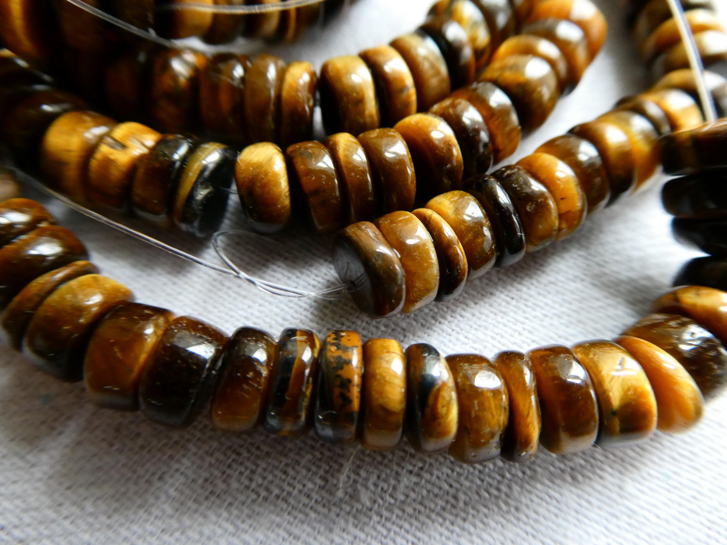 Tiger Eyes Rondelle 6mm Beads- 4in Strand Gemstone -brown Natural Craft Beads -jewelry Making Tiger Eyes Rondelle 6mm Beads- 4in Strand Gemstone -brown Natural Craft Beads -jewelry Making